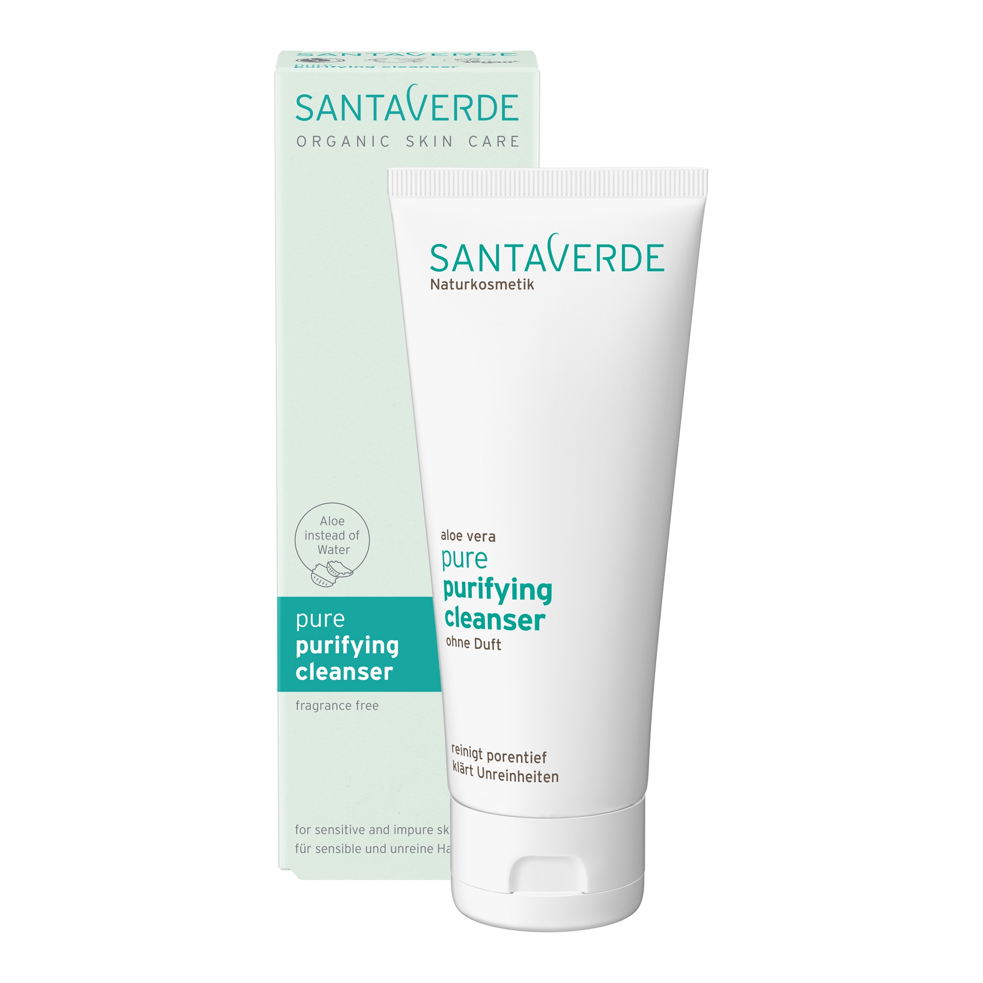 Aloe Vera Pure lõhnavaba sügavuti puhastav õlivaba puhastusgeel 100ml