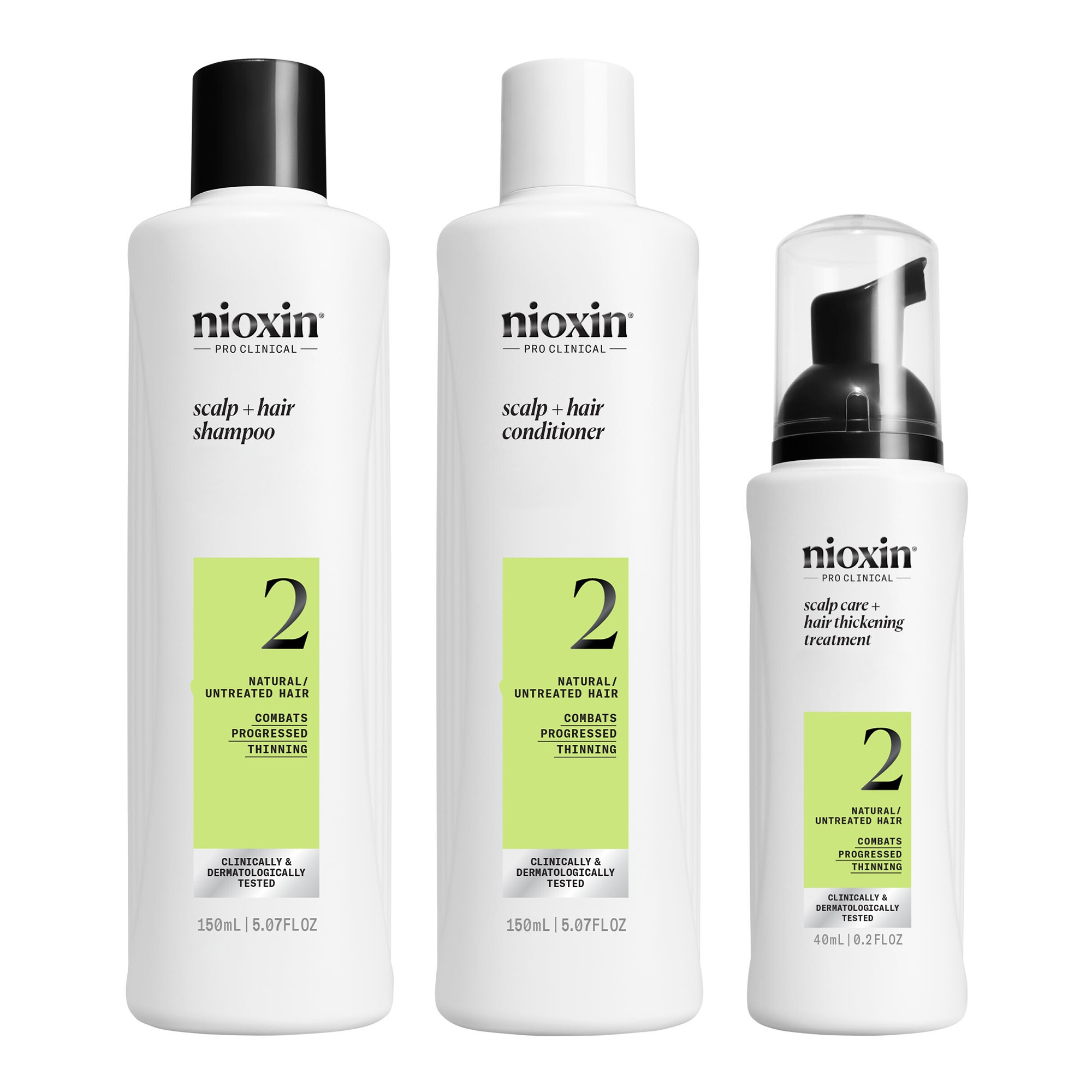 3-osaline peanahka hooldav ja juukseid tihendav hooldus 150ml+150ml+40ml