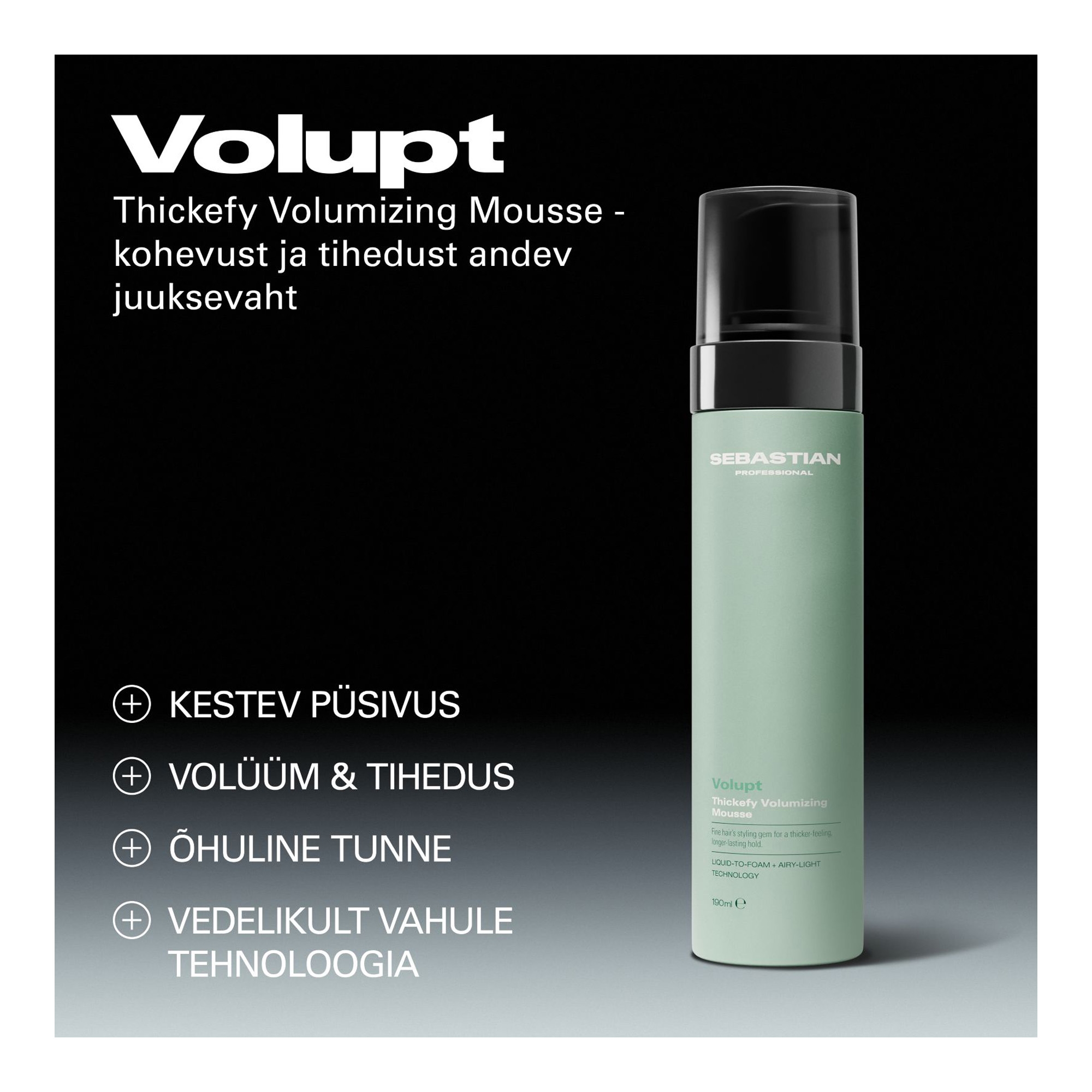 Volupt Thickefy Volumizing kohevust ja tihedust juuksevaht 190ml