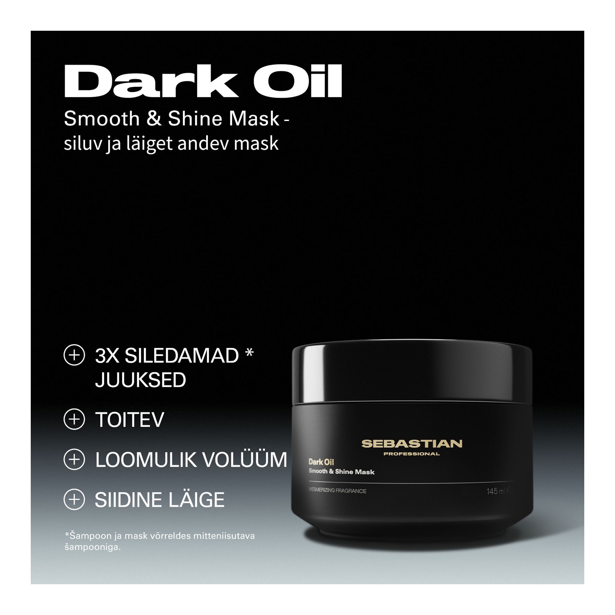 Dark Oil Smooth And Shine siluv ja läiget andev mask 145ml