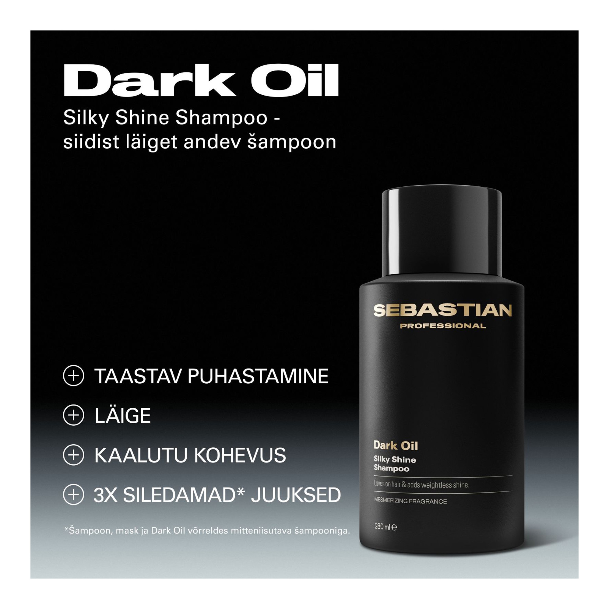 Dark Oil Silky Shine siidist läiget andev šampoon 280ml