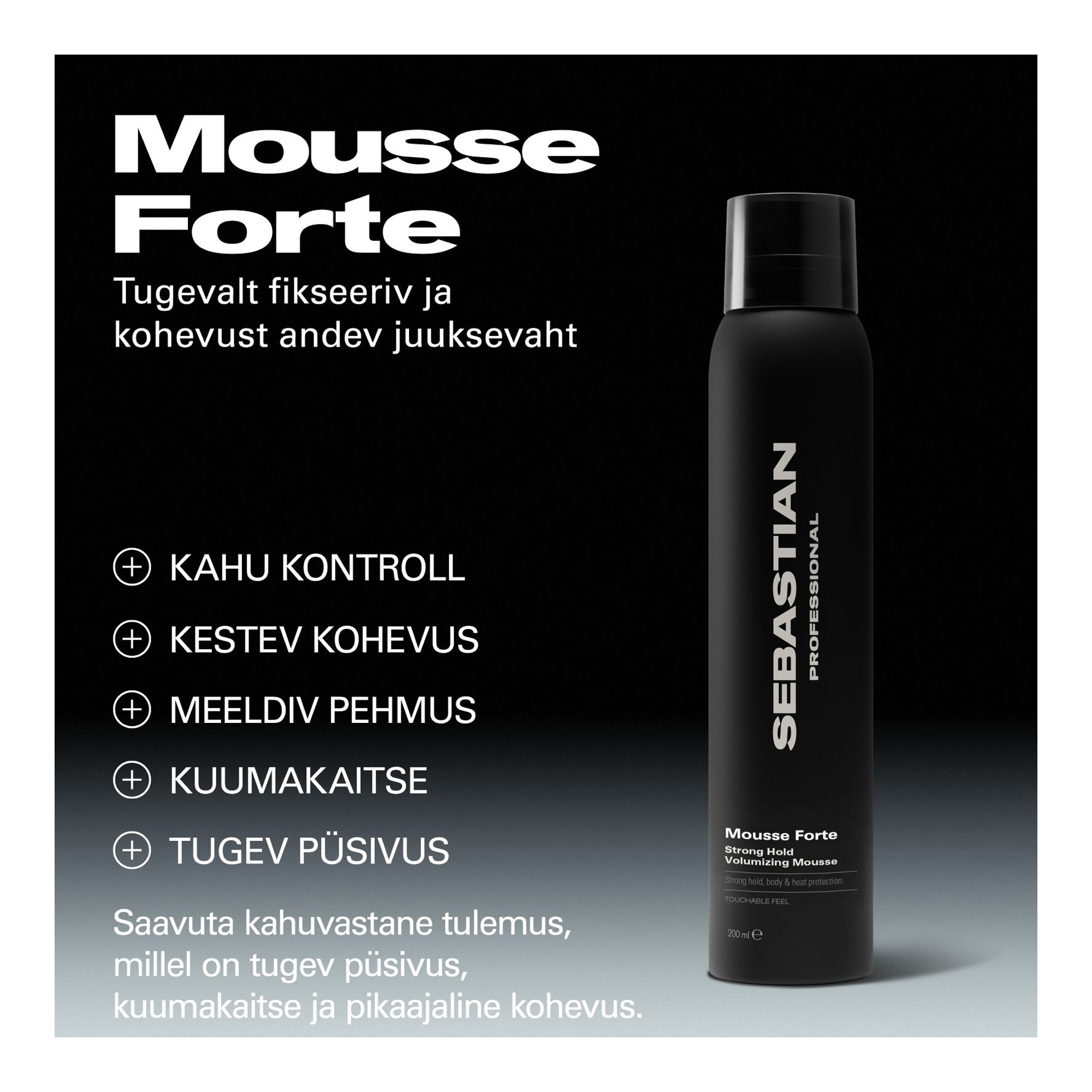 Mousse Forte tugevalt fikseeriv ja kohevust andev juuksevaht 200ml