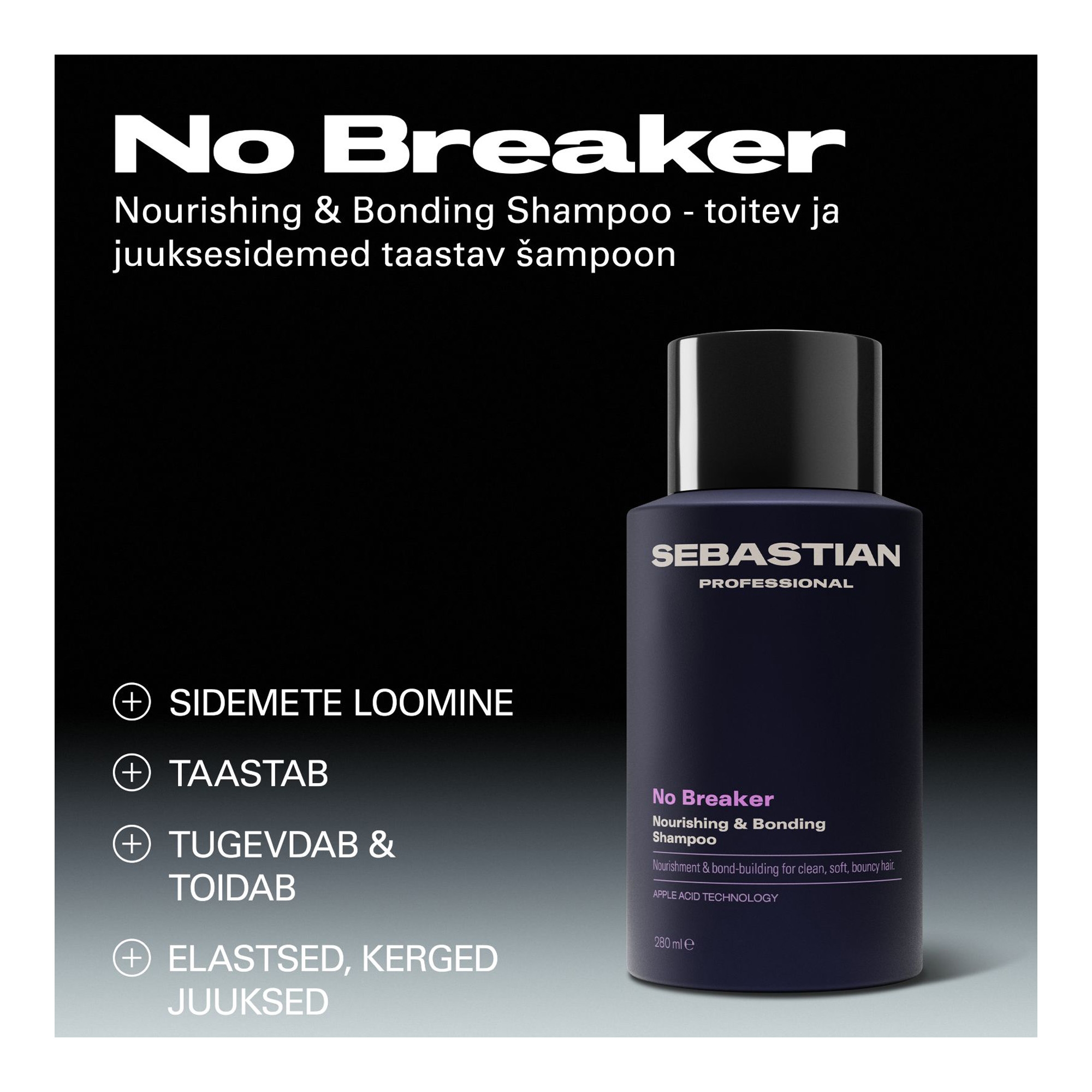 No.Breaker Nourishing & Bonding toitev ja juuksesidemeid taastav šampoon 280ml