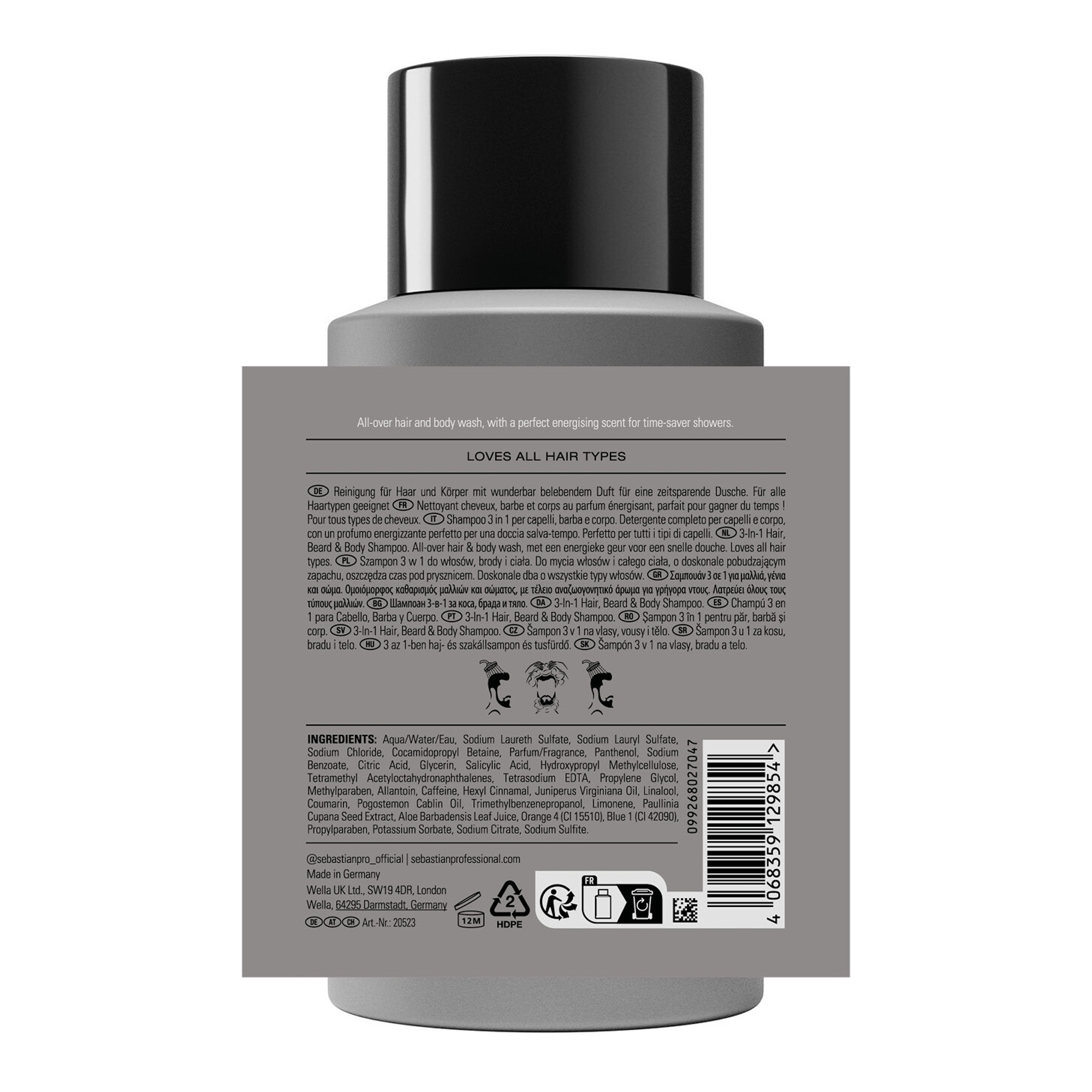 Multitasker - kolm ühes pesuvahend juustele, habemele ja kehale 280ml