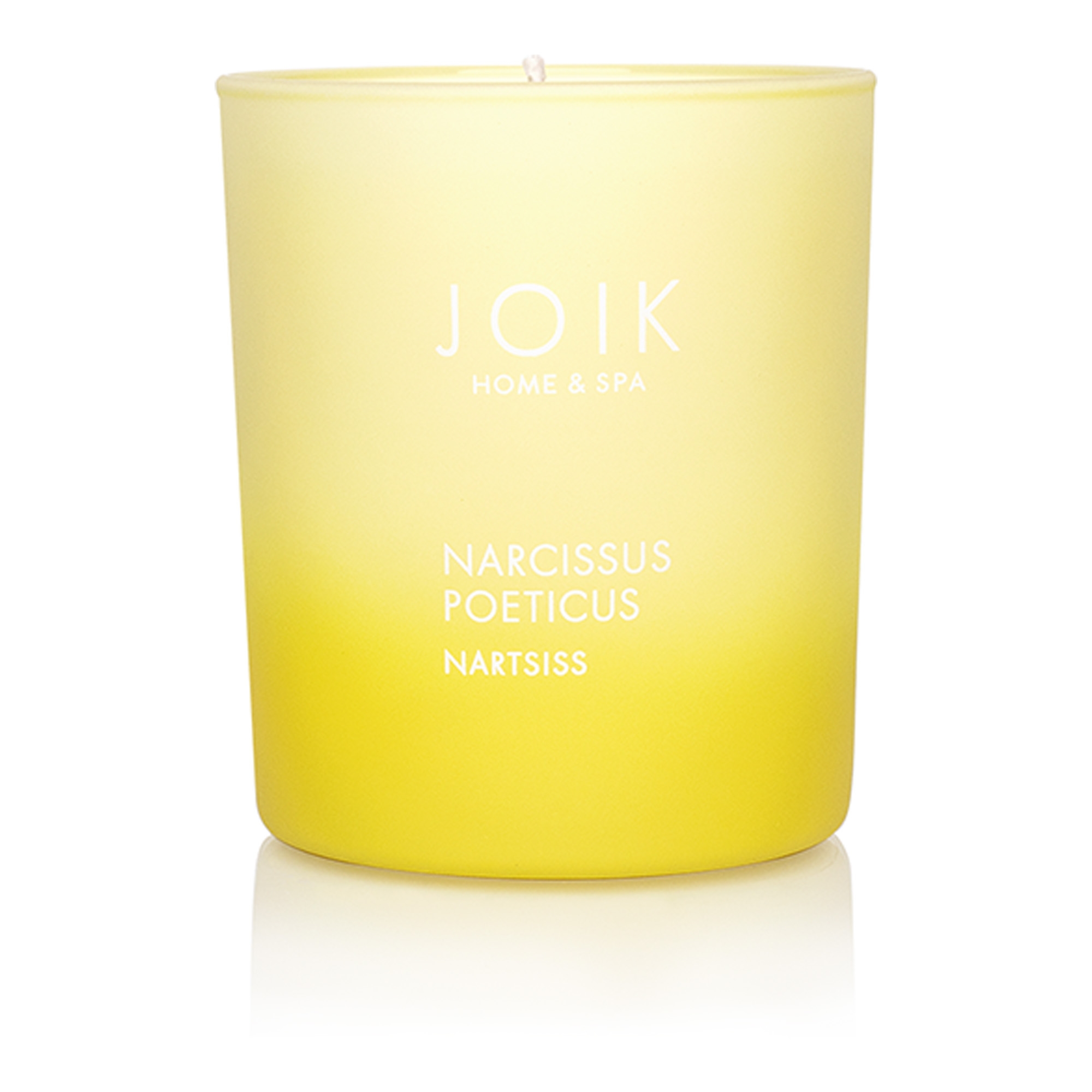 Rapsivahast lõhnaküünal Nartsiss värvilises klaasis 150g