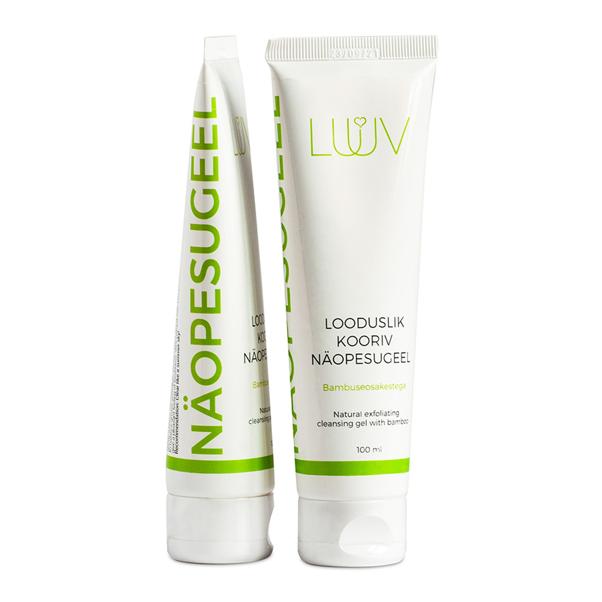 Looduslik kooriv näopesugeel bambuseosakestega 125ml