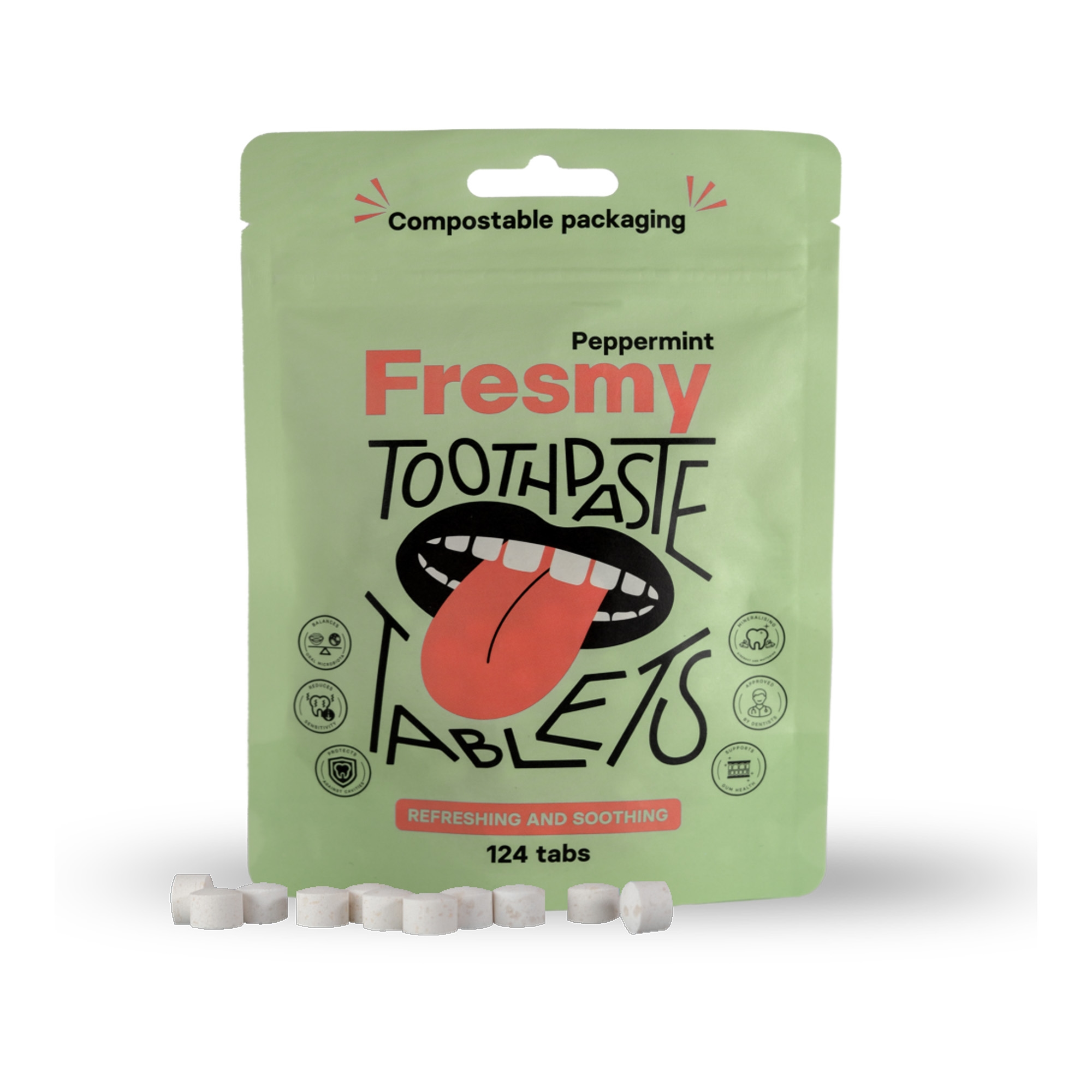 Piparmündimaitselised hambapasta tabletid 124tk