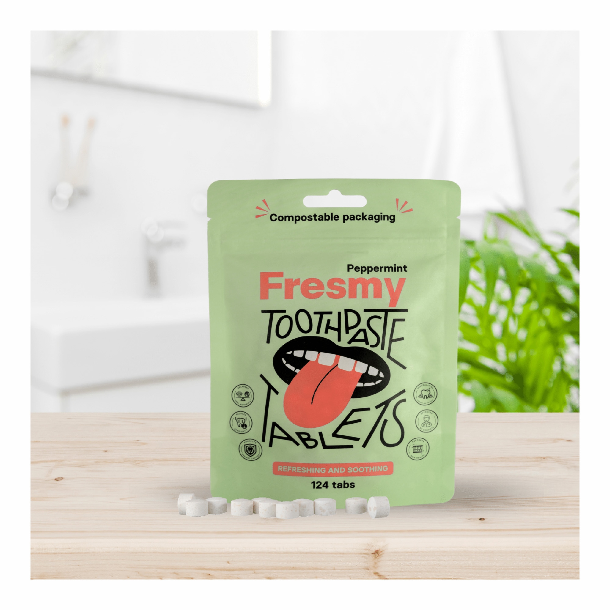 Piparmündimaitselised hambapasta tabletid 124tk