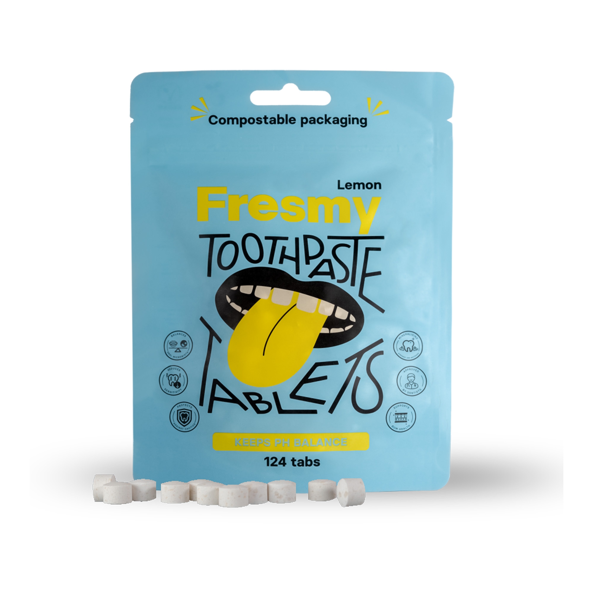 Sidrunimaitselised hambapasta tabletid 124tk