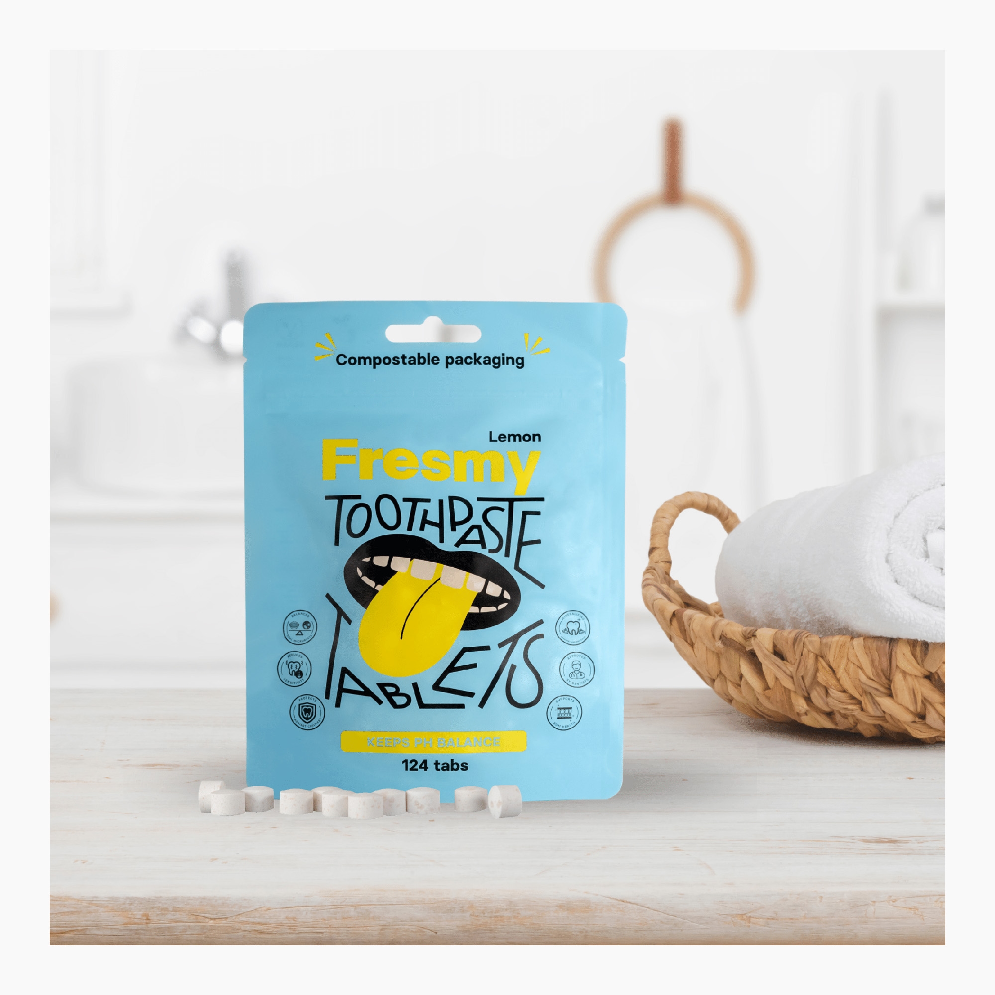 Sidrunimaitselised hambapasta tabletid 124tk