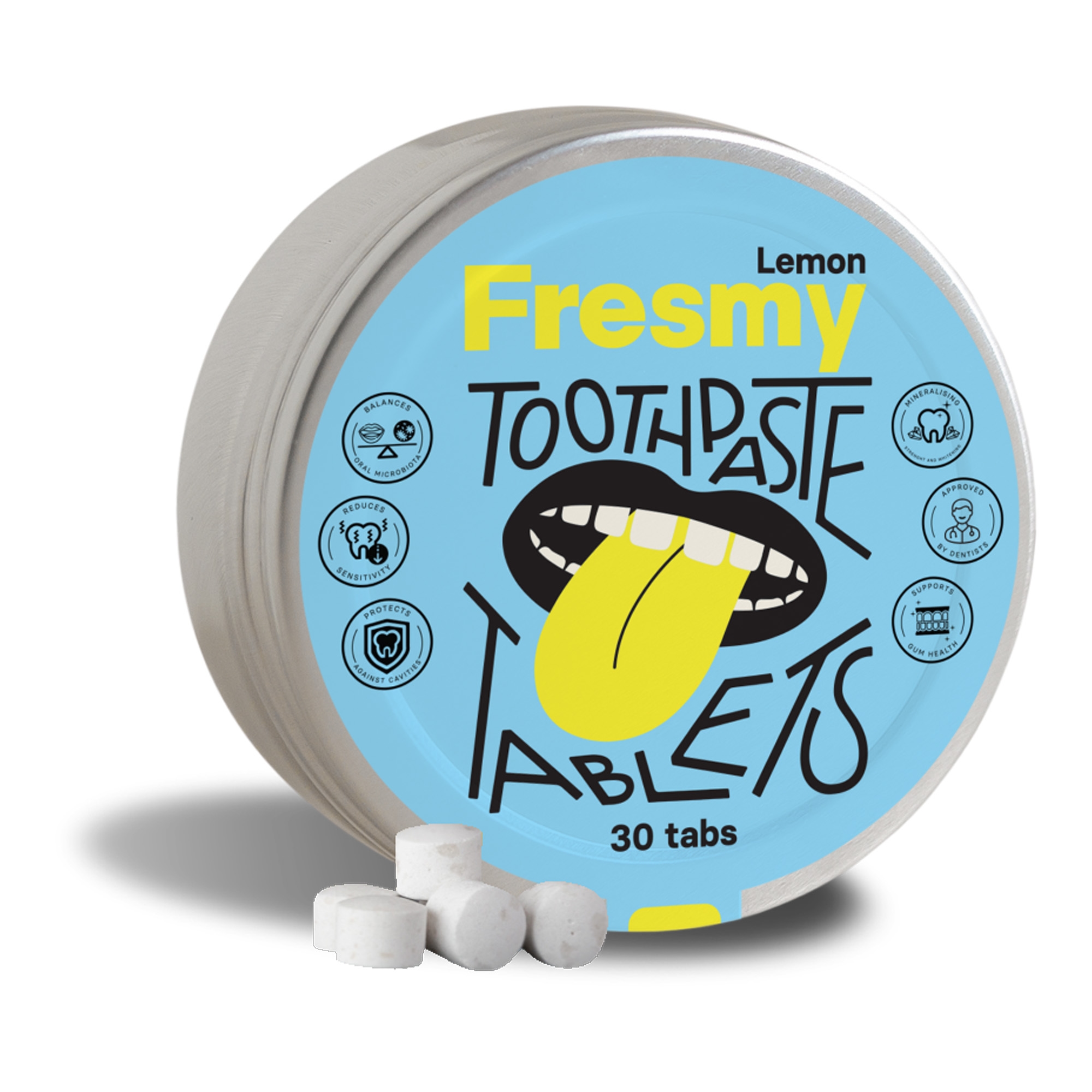 Sidrunimaitselised hambapasta tabletid 30tk