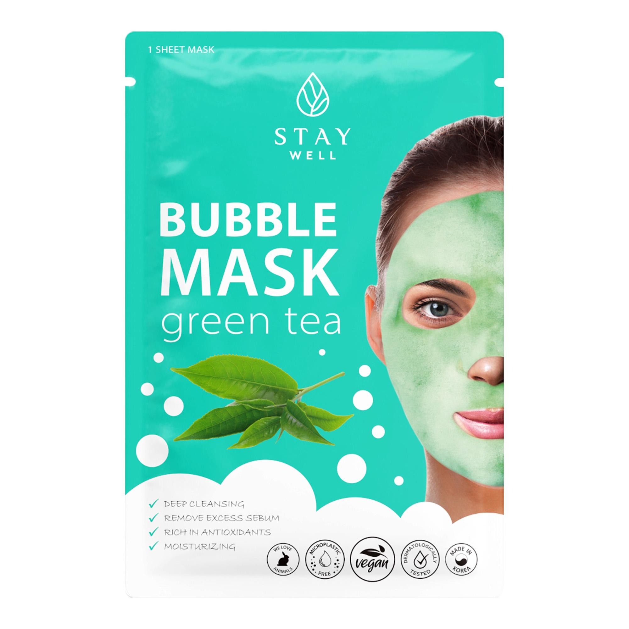 Rohelise tee nahka puhastav mullimask