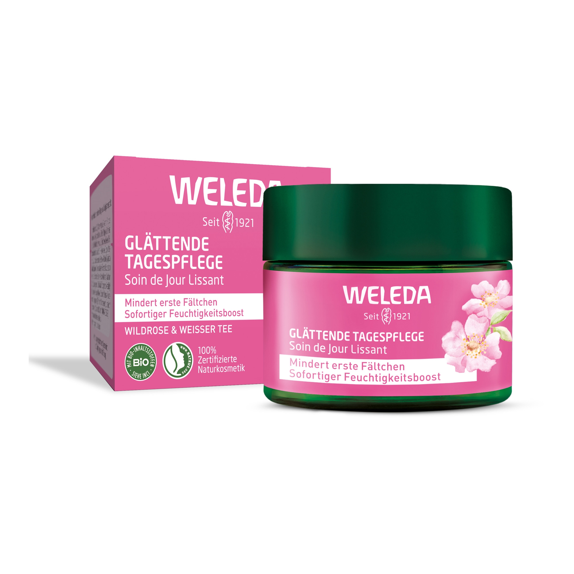 Roosi ja valge teega silendav päevakreem 40ml