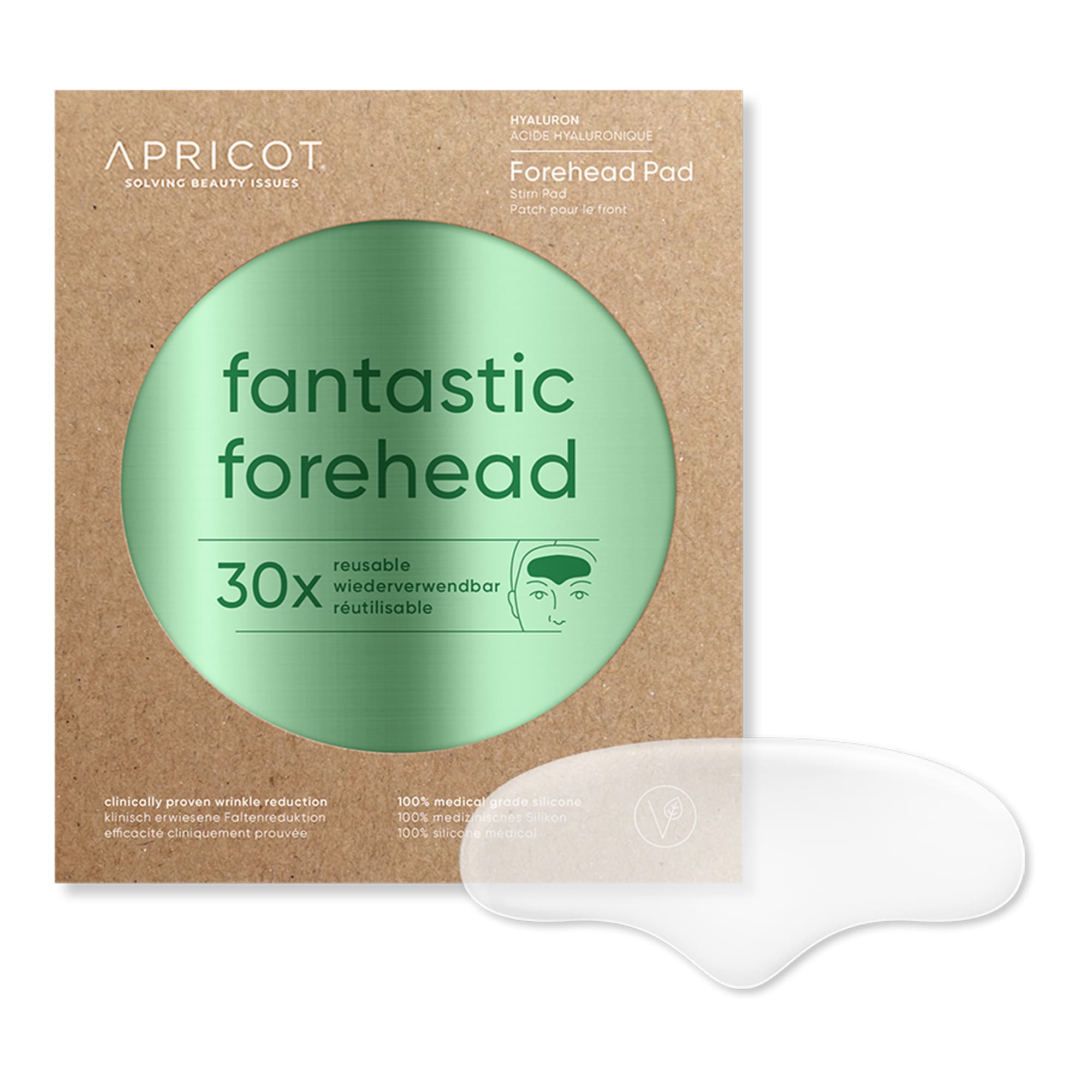 Silikoonist kortsuplaaster hüaluroonhappega otsmikule