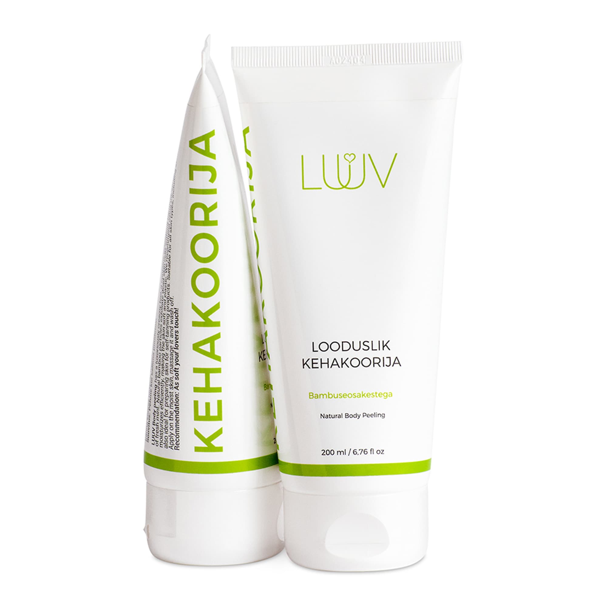 Looduslik kehakoorija bambuseosakestega 200ml