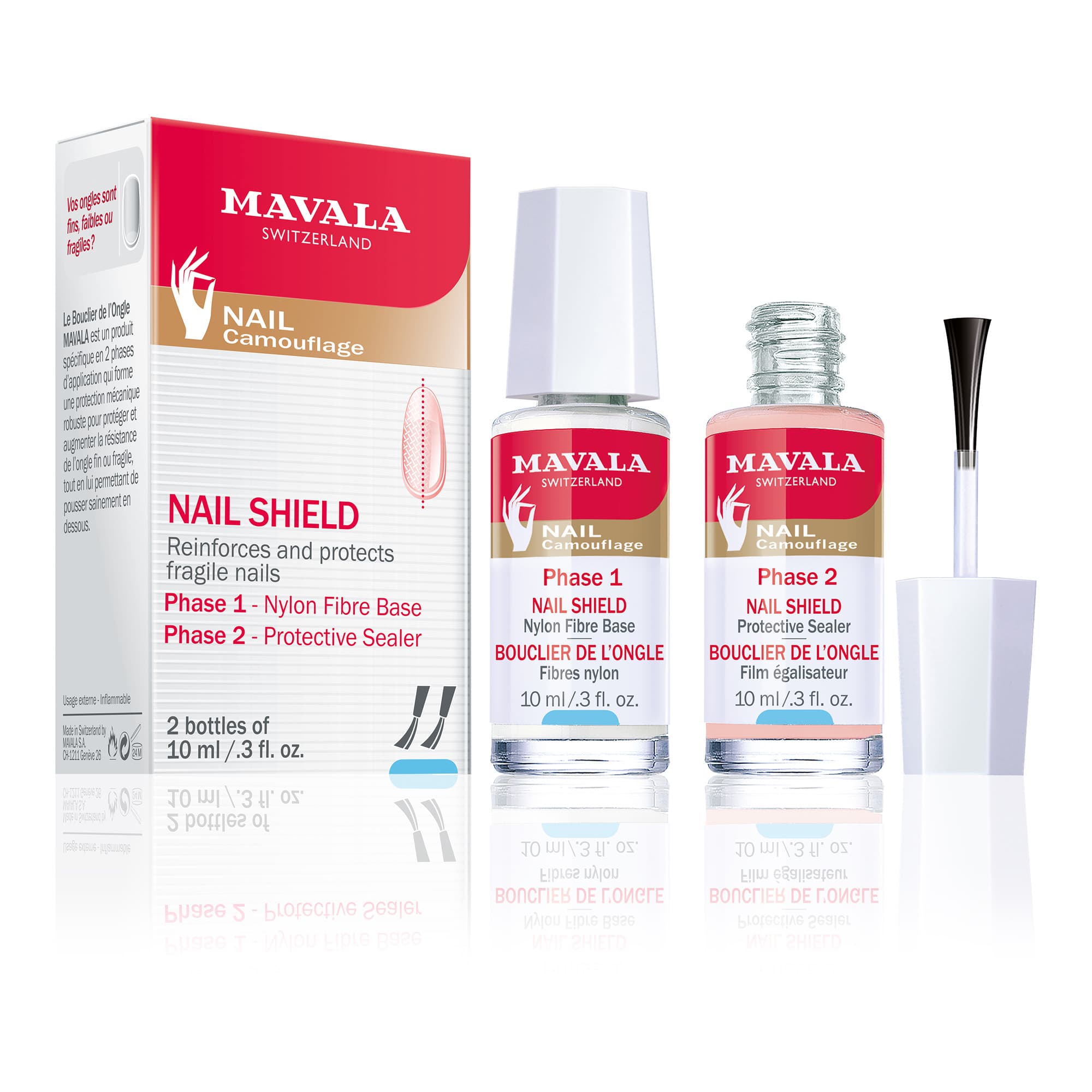 Nail Shield kahefaasiline kaitsev küünehooldus nõrkadele küüntele 2x10ml