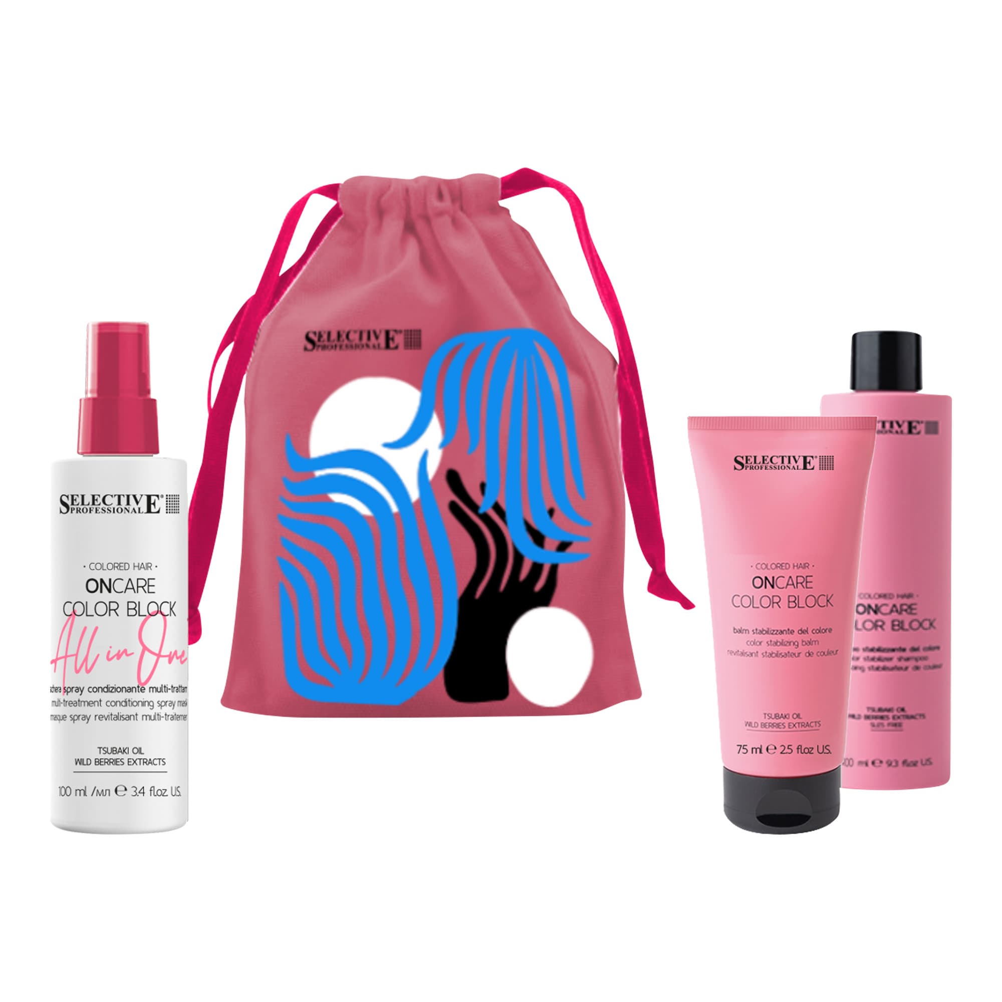 Reisikomplekt värvitud juustele