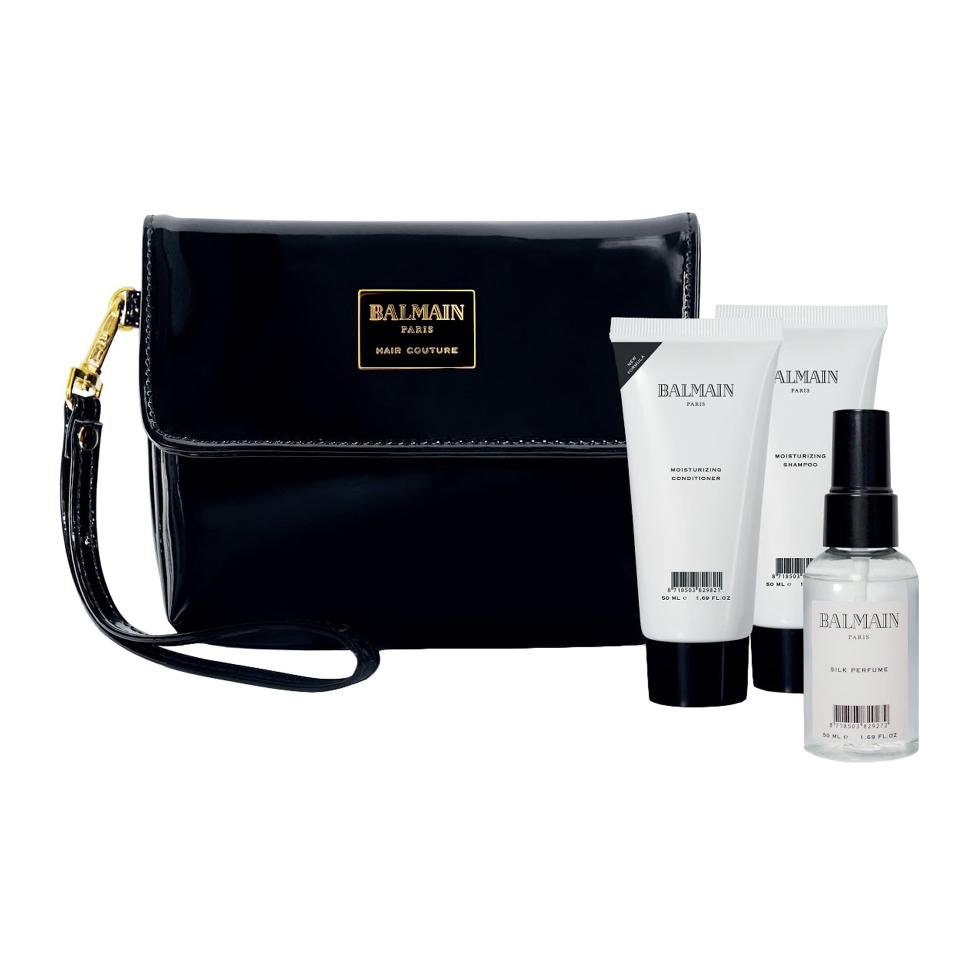 Cosmetic Care Bag small Black Patent kosmeetikakott hooldustoodetega väike must