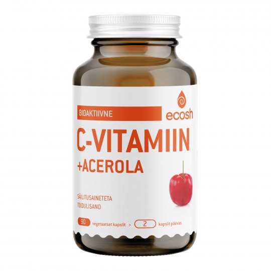 Bioaktiivne C-vitamiin Acerolaga 90 kapslit