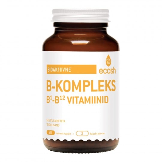 B-vitamiini kompleks (B1,2,3,4,5,6,8,9,12 ja H-vit) 90 kapslit