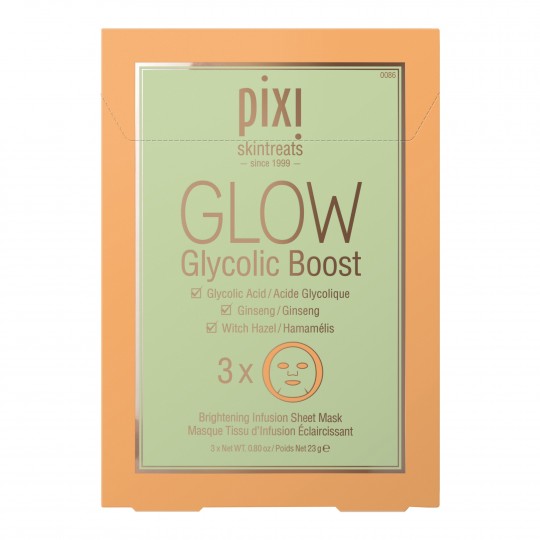Sära andvad kangasmaskid Glow Glycolic Boost 3tk